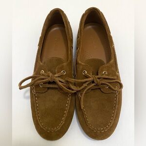 Madewell Jamie Boat Shoe in Dried Acorn Suede 8